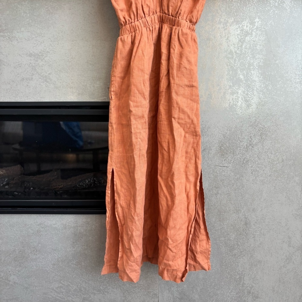 Anthropologie Cloth & Stone Linen Cross-Halter Maxi Dress, Size XS - Picture 8 of 16